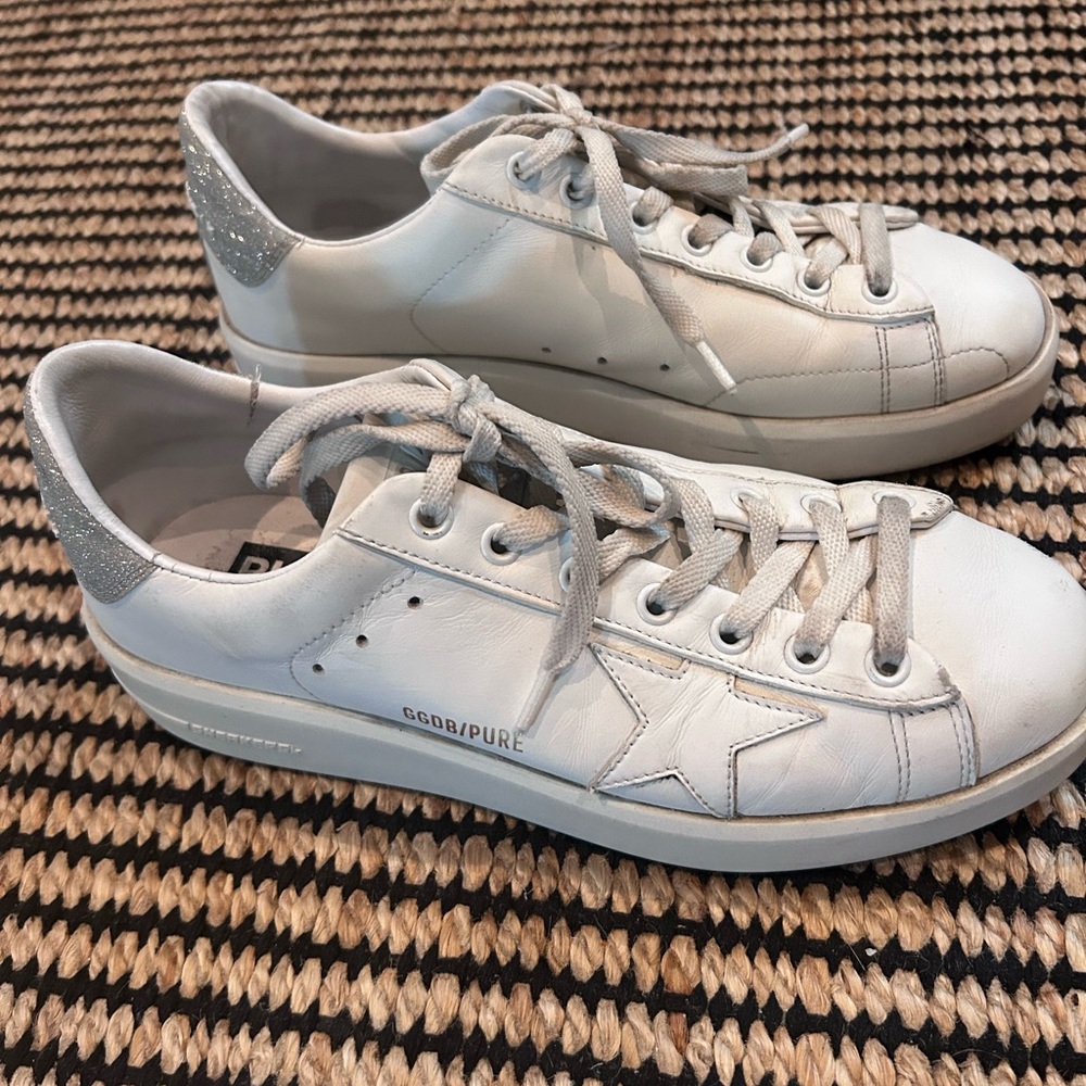 Golden Goose Pure Star Sneaker- white and silver